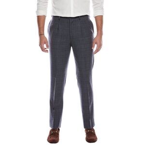 Brooks Brothers Mens  Classic Pleated Wool Trouser, Blue